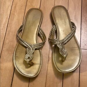 Gold Braided Women's Sandals